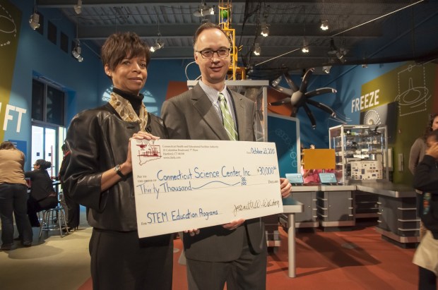 CHEFA Executive Director, Jeanette Weldon and President of the CT Science Center...