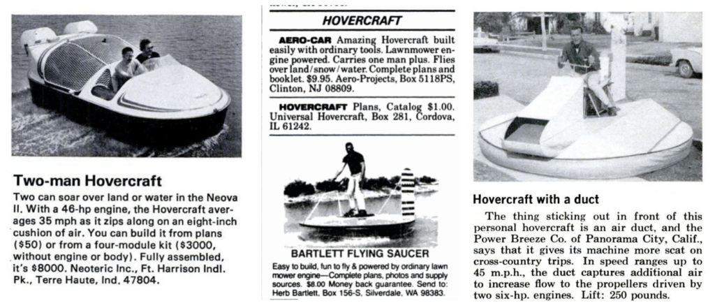 magazine screenshots of hovercraft goods for sale